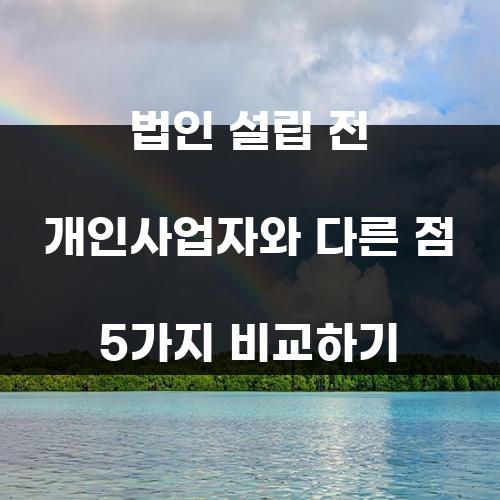 법인 설립 전 개인사업자와 다른 점 5가지 비교하기