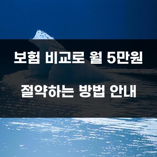 보험 비교로 월 5만원 절약하는 방법 안내