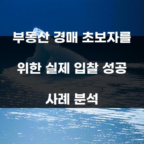 부동산 경매 초보자를 위한 실제 입찰 성공 사례 분석