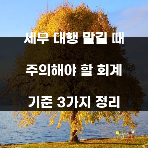 세무 대행 맡길 때 주의해야 할 회계 기준 3가지 정리