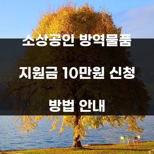 소상공인 방역물품 지원금 10만원 신청 방법 안내