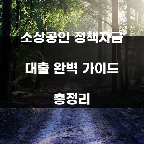 소상공인 정책자금 대출 완벽 가이드 총정리