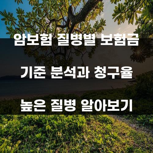 암보험 질병별 보험금 기준 분석과 청구율 높은 질병 알아보기
