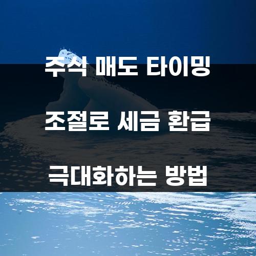 주식 매도 타이밍 조절로 세금 환급 극대화하는 방법