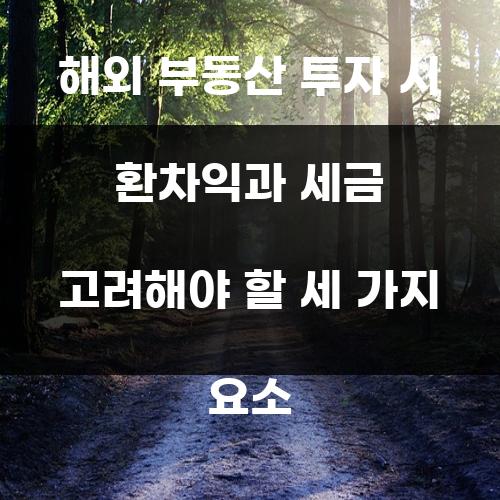 해외 부동산 투자 시 환차익과 세금 고려해야 할 세 가지 요소