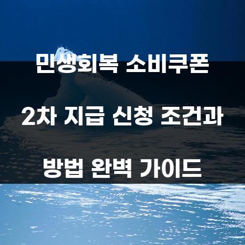 민생회복 소비쿠폰 2차 지급 신청 조건과 방법 완벽 가이드