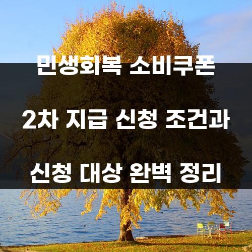 민생회복 소비쿠폰 2차 지급 신청 조건과 신청 대상 완벽 정리