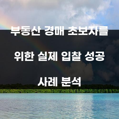 부동산 경매 초보자를 위한 실제 입찰 성공 사례 분석
