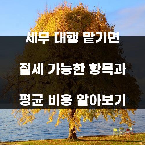 세무 대행 맡기면 절세 가능한 항목과 평균 비용 알아보기