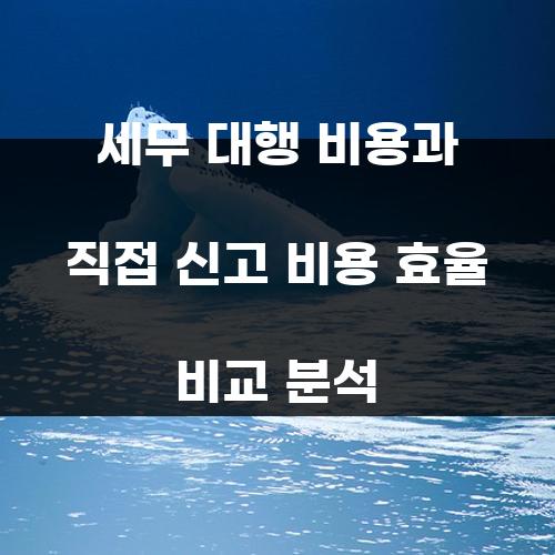 세무 대행 비용과 직접 신고 비용 효율 비교 분석