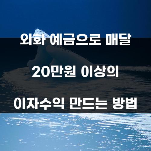 외화 예금으로 매달 20만원 이상의 이자수익 만드는 방법