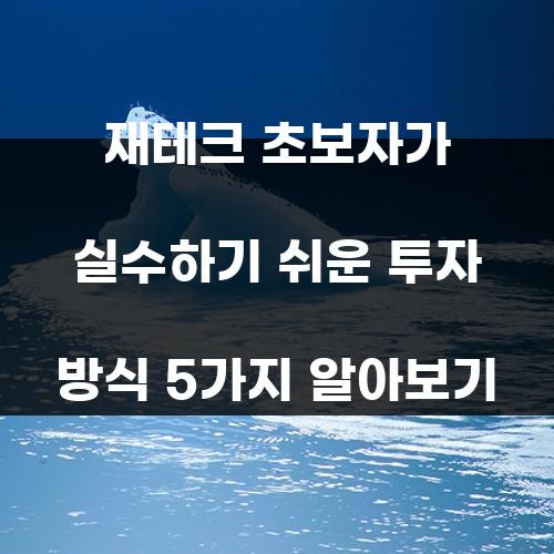 재테크 초보자가 실수하기 쉬운 투자 방식 5가지 알아보기