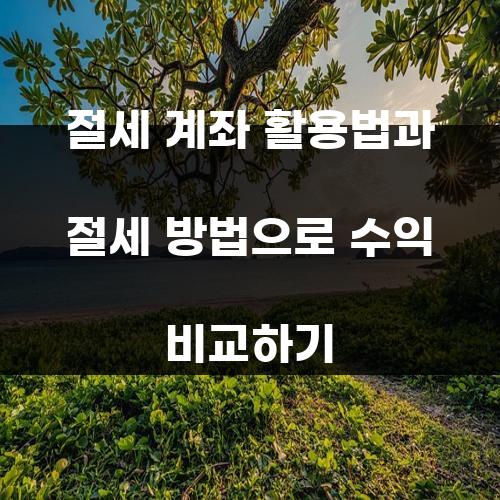 절세 계좌 활용법과 절세 방법으로 수익 비교하기