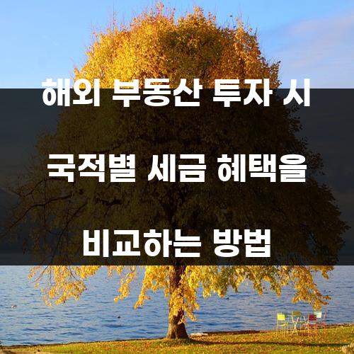 해외 부동산 투자 시 국적별 세금 혜택을 비교하는 방법
