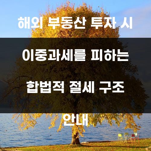 해외 부동산 투자 시 이중과세를 피하는 합법적 절세 구조 안내