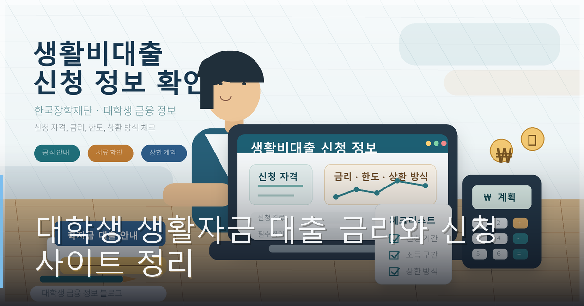 대학생 생활자금 대출 금리와 신청 사이트 정리