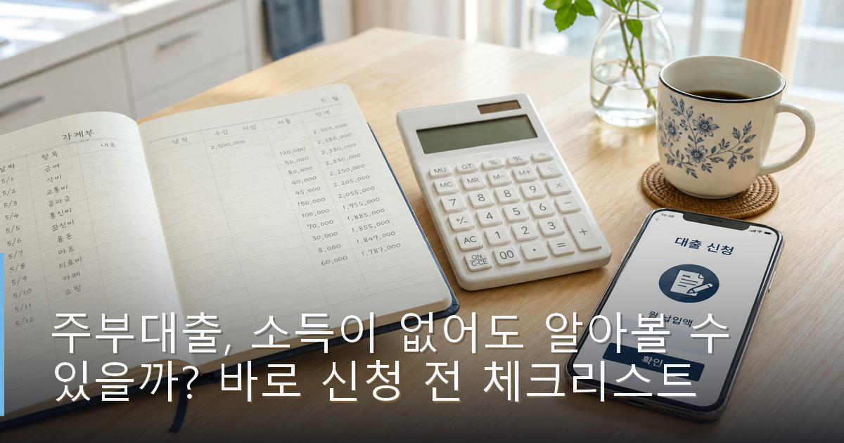 주부대출, 소득이 없어도 알아볼 수 있을까? 바로 신청 전 체크리스트