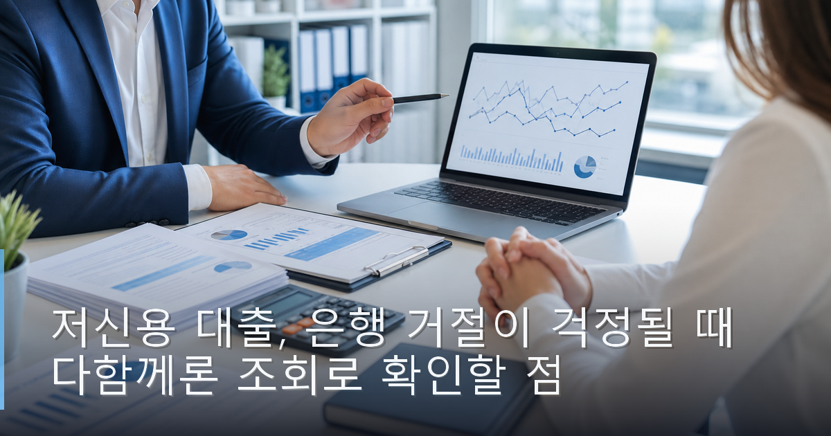 저신용 대출, 은행 거절이 걱정될 때 다함께론 조회로 확인할 점