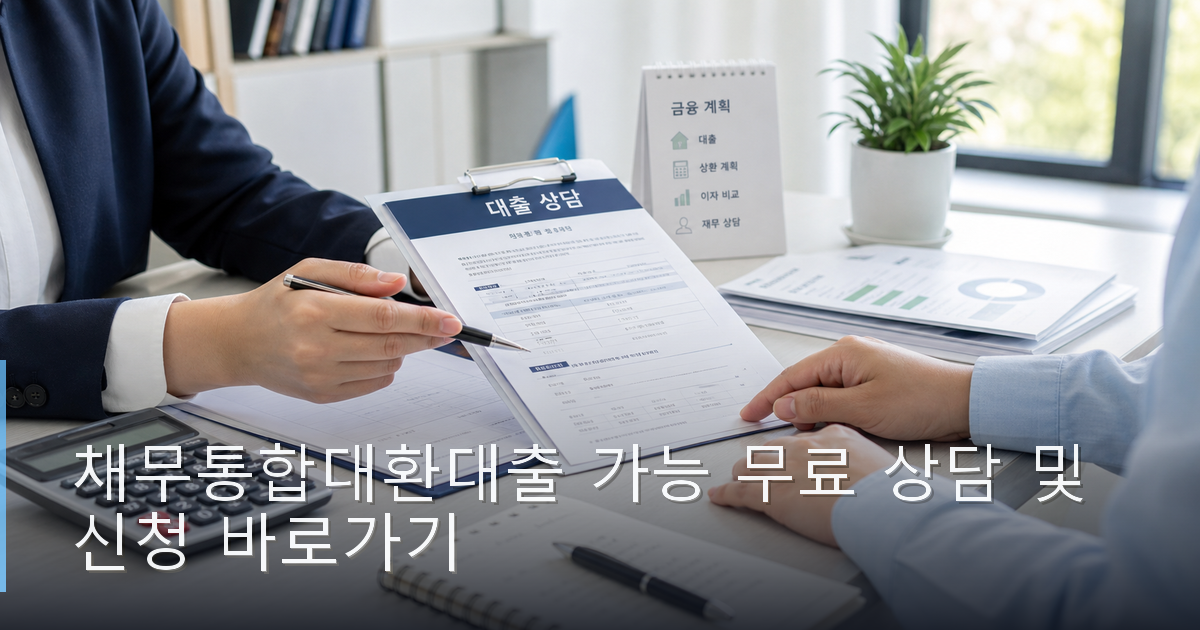 채무통합대환대출 가능 무료 상담 및 신청 바로가기
