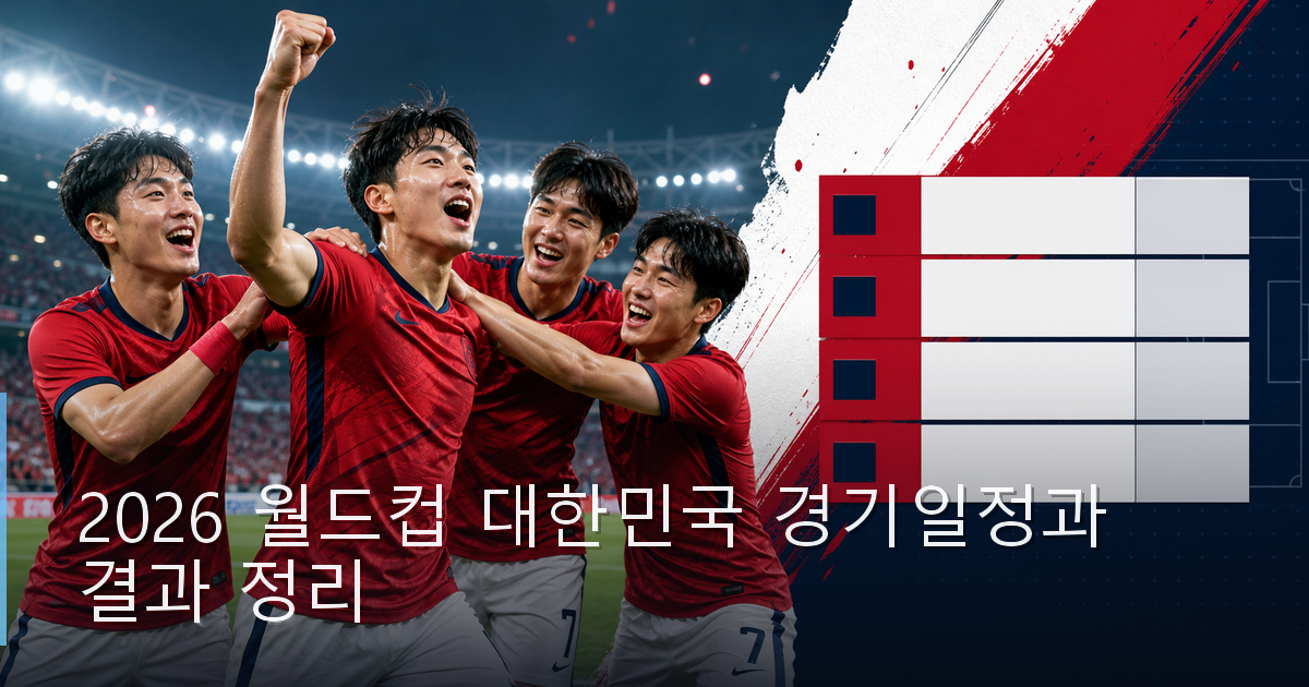2026 월드컵 대한민국 경기일정과 결과 정리