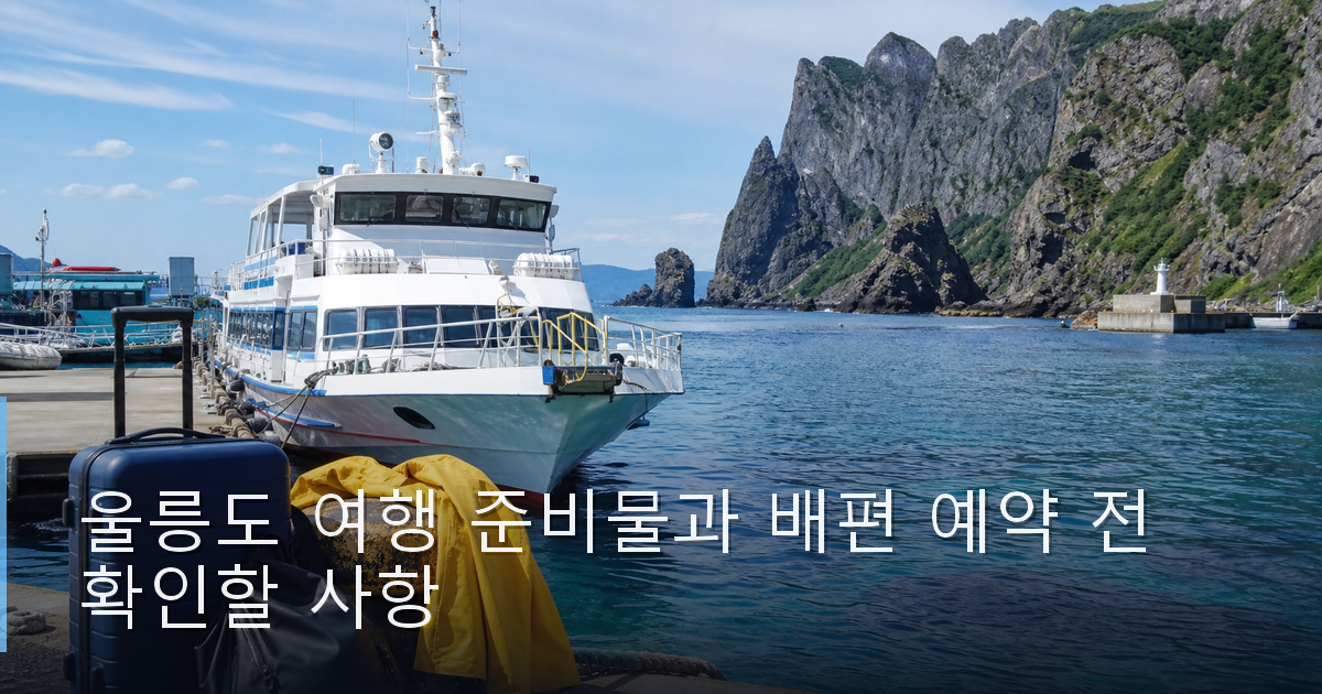 울릉도 여행 준비물과 배편 예약 전 확인할 사항