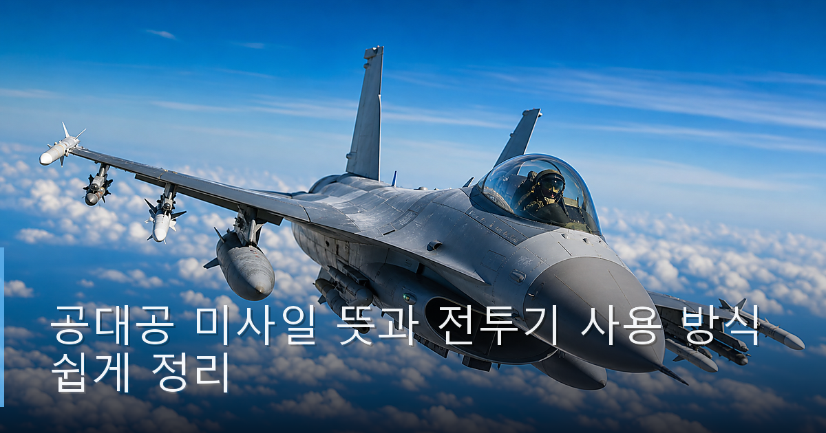 공대공 미사일 뜻과 전투기 사용 방식 쉽게 정리