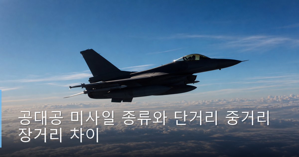 공대공 미사일 종류와 단거리 중거리 장거리 차이