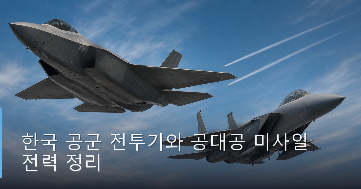한국 공군 전투기와 공대공 미사일 전력 정리