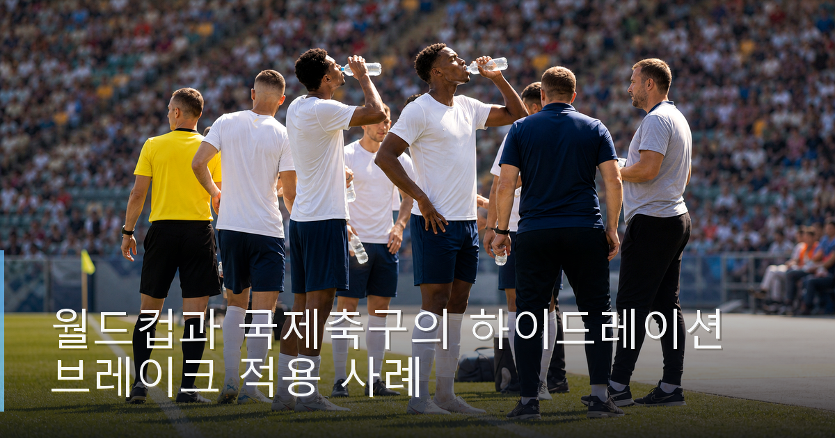 월드컵과 국제축구의 하이드레이션 브레이크 적용 사례